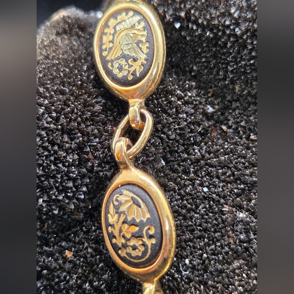 Damascene Bracelet Bird and Sunflower Motifs - Picture 2 of 8